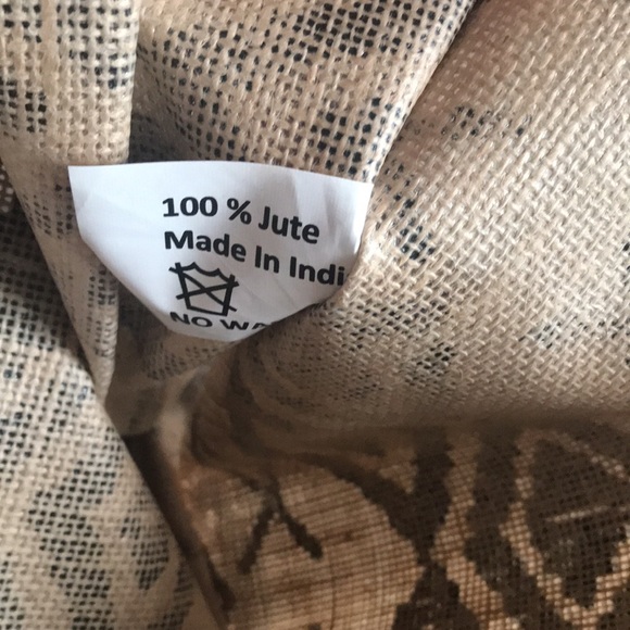 Sold Out 4/$12 Sale Burlap Tote Bag Reusable Made In India New With Tag - Picture 5 of 5